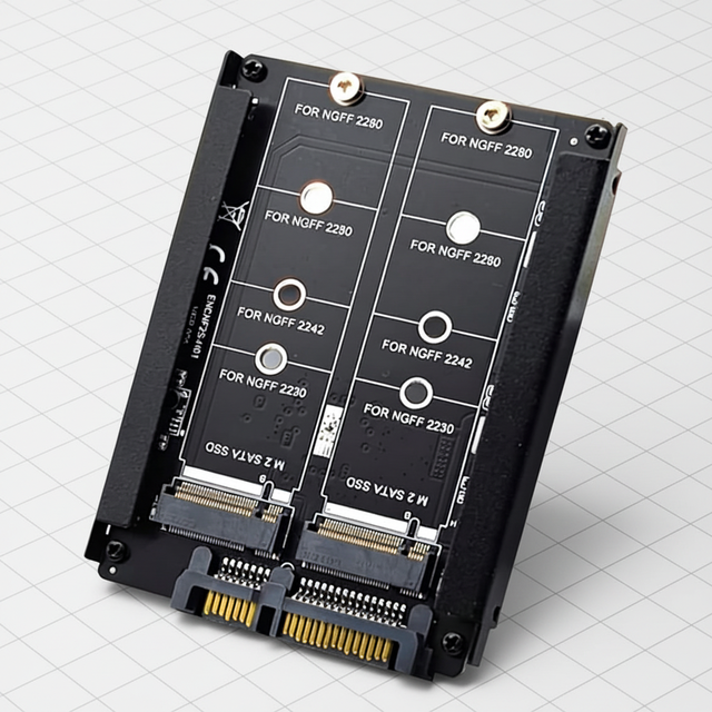 Dual NGFF B+M Key M.2 SSD Card JBOD Raid0 Span Bridge to 2.5inch SATA Combo HDD Drive Enclosure Plastic Case