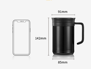 316 Insulated Travel <b>Mug</b> with Handle for Business Use - Coffee Cup - Product Image 2