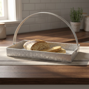 Seau de nettoyage rectangulaire moderne galvanisé avec poignée, capacité 30L, motif rond en fer, écologique, KS International - Product Image 3