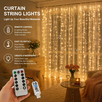 Guirlandes lumineuses LED en cascade pour fenêtre, lumières féériques pour la décoration de chambre et de fête