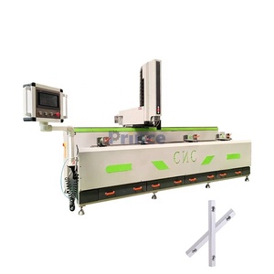 Nhôm hồ sơ Ống Ba đầu <span class=keywords><strong>CNC</strong></span> khoan và máy phay đa máy khoan với cưa máy khoan lỗ sâu - Product Image 1