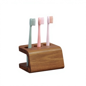 Wood <b>Toothbrush</b> <b>Holder</b> Stand Rectangle Minimalist Bathroom Organizer for <b>Toothbrushes</b> and Toothpaste Convenient Countertop Rack - Product Image 6