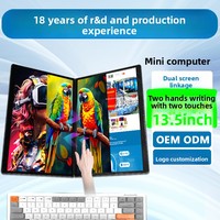 Ordinateur portable Intel multi-écrans, DDR5, pliable, double écran tactile, stockage SSD, garantie 1 an, Windows, corps métallique, UHD intégré, anglais