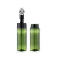 Flacon de lavage moussant pour le visage vide personnalisé de 60, 100, 150, 200 ml, 4 oz, emballage en mousse vert givré noir avec brosse