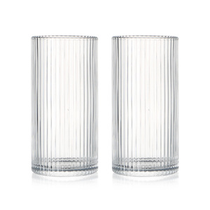 <span class=keywords><strong>Taza</strong></span> de Café de Vidrio Transparente Stripe de 370 ml al por Mayor - Product Image 1