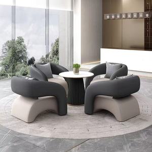 Juego de Mesa y Sillas Redondas de Lujo Ligero 2025 <span class=keywords><strong>para</strong></span> Hotel, Oficina de Ventas, Recepción, Salón de Belleza, Diseño de Salón - Product Image 4