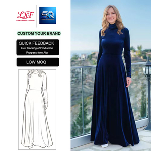 <span class=keywords><strong>ชุด</strong></span>เดรสยาวทรงเอสำหรับผู้หญิง ผ้ากำมะหยี่สำหรับฤดูหนาว คอวี เหมาะสำหรับงานปาร์ตี้ เอวเข้ารูป ป้องกันไฟฟ้าสถิตย์ ดีไซน์วินเทจ - Product Image 1
