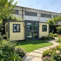 Maison conteneur extensible étanche en verre trempé FLKT, garantie 2 ans, directement de l'usine, villa miniature préfabriquée moderne et luxueuse