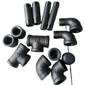 Malleable Iron Pipe Fittings NPT Thread 1/2" Black Malleable Iron Pipe Fittings Black Tees