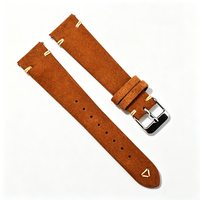 Bracelet de montre en cuir véritable fait main avec coutures, en daim, à libération rapide, 20mm 22mm, vente chaude