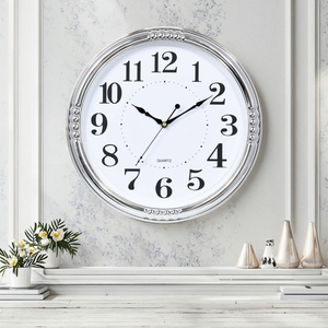 Orologio da Parete Silenzioso da 14 Pollici, Nuovo Design, Stile Antico Unico, Set di Due Pezzi, in Plastica, Art Déco, con Lancette al Quarzo, per <span class=keywords><strong>Soggiorno</strong></span> - Product Image 4