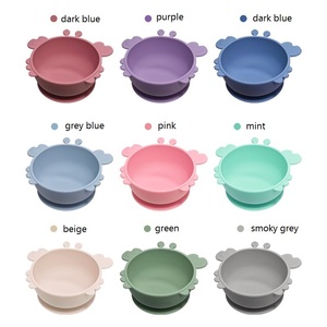Bol en silicone pour bébé en forme de crabe, durable, sans BPA, ensemble d'alimentation pour tout-petits, assiette à collation pour l'apprentissage manuel - Product Image 5