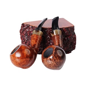 Muxiang Stone Traditional Pipe Small <b>Dragon</b> Claw Egg 9mm Bowl Resin Mouthpiece Bent Design - Product Image 5