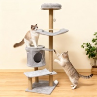 Nouveau style grand arbre à chat pliable en sisal, classique, moderne, de luxe, écologique, en peluche, à 1 niveau, hauteur réglable, avec griffoir