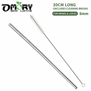 OMORY Pajita de Acero Inoxidable 304 de 30CM con Cepillo de Limpieza, Accesorios para Vasos y Bebidas - Product Image 5