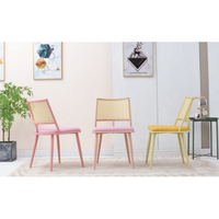 Chaise de salle à manger de style moderne Pieds en bois Articles tressés en rotin Chaise simple Meubles de salle à manger pour le salon