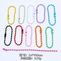 Porte-clés à billes en métal pour fabrication artisanale avec fermoir connecteur Chaînes de suspension en métal coloré pour Coca 2.4mm