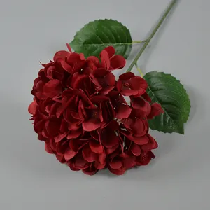 Wholesale Single Stem Artificial Hydrangea Flower Silk Hydrangeas Real Touch Hydrangea Wedding Flower Decor