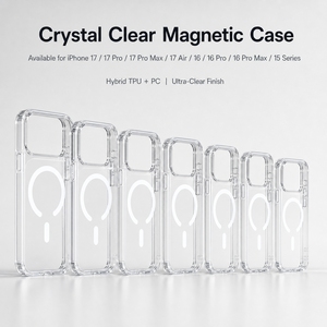 Funda Transparente Magnética Anti-Amarillamiento <span class=keywords><strong>de</strong></span> TPU+PC, Diseño Sencillo para 15 14 Pro Max, Resistente a Impactos, Compatible con Carga Inalámbrica - Product Image 1