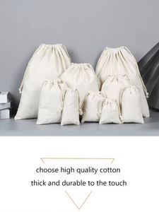 ECO Friendly Recyclable <b>Canvas</b> Cotton <b>Drawstring</b> <b>Bag</b> With Customer Design - Product Image 4