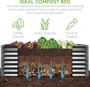 Rustproof Galvanized Raised Garden Bed DIY Assemble Black Silver Custom Metal <b>Planter</b> For Backyard <b>Vegetable</b> Herb Flower - Product Image 5