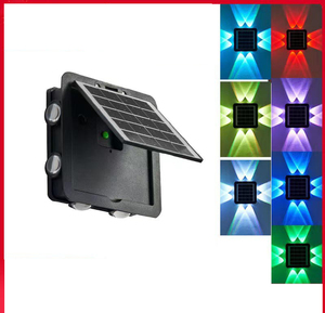 Lámpara Solar LED de Pared, Foco de Cuatro Lados, Impermeable para Exteriores, Iluminación Superior e Inferior, Luz Solar para Jardín, Patio, Valla, Lámparas Decorativas - Product Image 2
