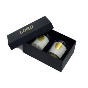 Boîtes d'emballage de pot de bougie <span class=keywords><strong>à</strong></span> <span class=keywords><strong>clapet</strong></span> écologique avec logo personnalisé en gros Boîte <span class=keywords><strong>à</strong></span> bougie en carton dur noir pour cadeau avec EVA - Product Image 5
