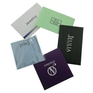 Personalized Custom Embossed Logo Soft Microfiber Suede Cleaning Polish Jewelry Cloth with Envelope