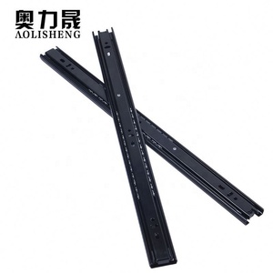AOLISHENG 18 pulgadas longitud 35mm de ancho Color negro teniendo 35 KGS del cajón del gabinete de los muebles del lado carril de deslizamiento - Product Image 5