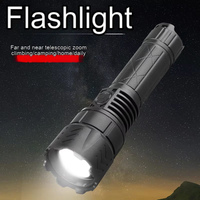 Nouvelle lampe torche LED puissante à affichage numérique amélioré, laser blanc, rechargeable, étanche, en ABS, double ouverture télescopique, IP65 1000+