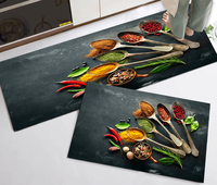 Tapis de cuisine antidérapant imprimé à poils ras en velours cristal, design géométrique moderne de luxe, sur mesure