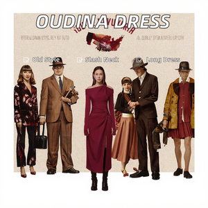 OUDINA nuovo elegante stile da donna <span class=keywords><strong>con</strong></span> <span class=keywords><strong>spacco</strong></span> <span class=keywords><strong>con</strong></span> nodo obliquo abito elegante formale <span class=keywords><strong>abiti</strong></span> <span class=keywords><strong>lunghi</strong></span> Casual per l'estate <span class=keywords><strong>con</strong></span> Logo frontale - Product Image 3