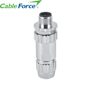 Cableforce M8 bir kod erkek 4 Pin alan Wireable Metal konnektör korumalı M8 su geçirmez Metal dairesel konnektör