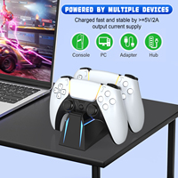Nouvelle station de charge pour manette avec lumière LED RGB, station de charge double, charge rapide en 2h, support pour manette PS5 et Edge