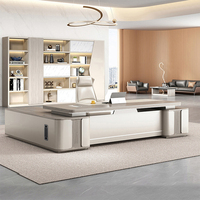 LR-BD-099 Mobilier de direction haut de gamme Design de luxe élégant Table de PDG de gestionnaire de bureau de patron professionnel durable pour le bureau