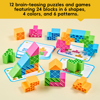 AJB Permainan Otak 3D Puzzle Pola Geometri Alat Bantu Matematika STEM Montessori Mainan Edukasi Plastik untuk Anak Usia 3-13
