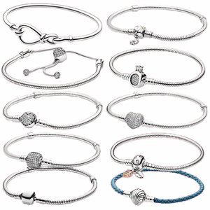 Pulsera Clásica de Plata de Ley 925 para Mujer, Estilo Europeo, Superventas, Joyería de Alta Gama DIY PANDORAED - Product Image 5