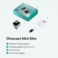 Ottocast Nouvel adaptateur universel sans fil Carplay & Android Auto, dongle Carplay portable pour voitures