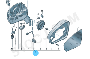 Высококачественное боковое зеркало в сборе для VW ID4 ID6 Cross с функцией мониторинга слепых зон, обогревом и памятью, 11G857507C9B9 - Product Image 5