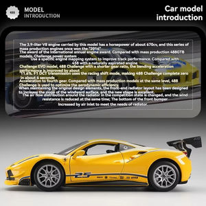 Modèle de voiture miniature en métal à l'échelle 1:24 pour 488 Challenge 488 Pista SF90 Stradale F1 <span class=keywords><strong>Enzo</strong></span> - Product Image 3