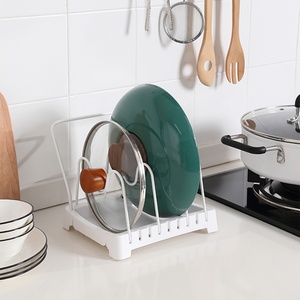 Support de couvercle de pot en plastique, porte-couverts de cuisine avec repose-cuillère, rangement de comptoir pour ustensiles de cuisine - Product Image 2