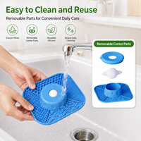 Tapis de léchage multifonctionnel en silicone pour chien, distributeur de friandises à bille roulante, base à ventouse, jouet d'enrichissement, qualité alimentaire, durable