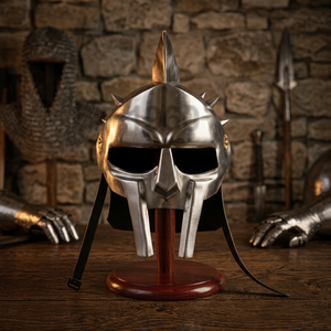 Casco de Gladiador Romano Griego Medieval, Réplica de Película, Casco Espartano Personalizado, Chapado en Plata, Acero Inoxidable - Product Image 5