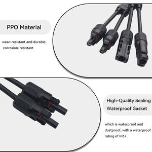 Direktverkauf ab Werk Y-Typ <span class=keywords><strong>3</strong></span>-Wege-Solarpanel-Steckverbinder Y-Abzweig Parallel-PV-Adapterkabel PPO Verzinnter Kupferkontakt 1000V - Product Image 3