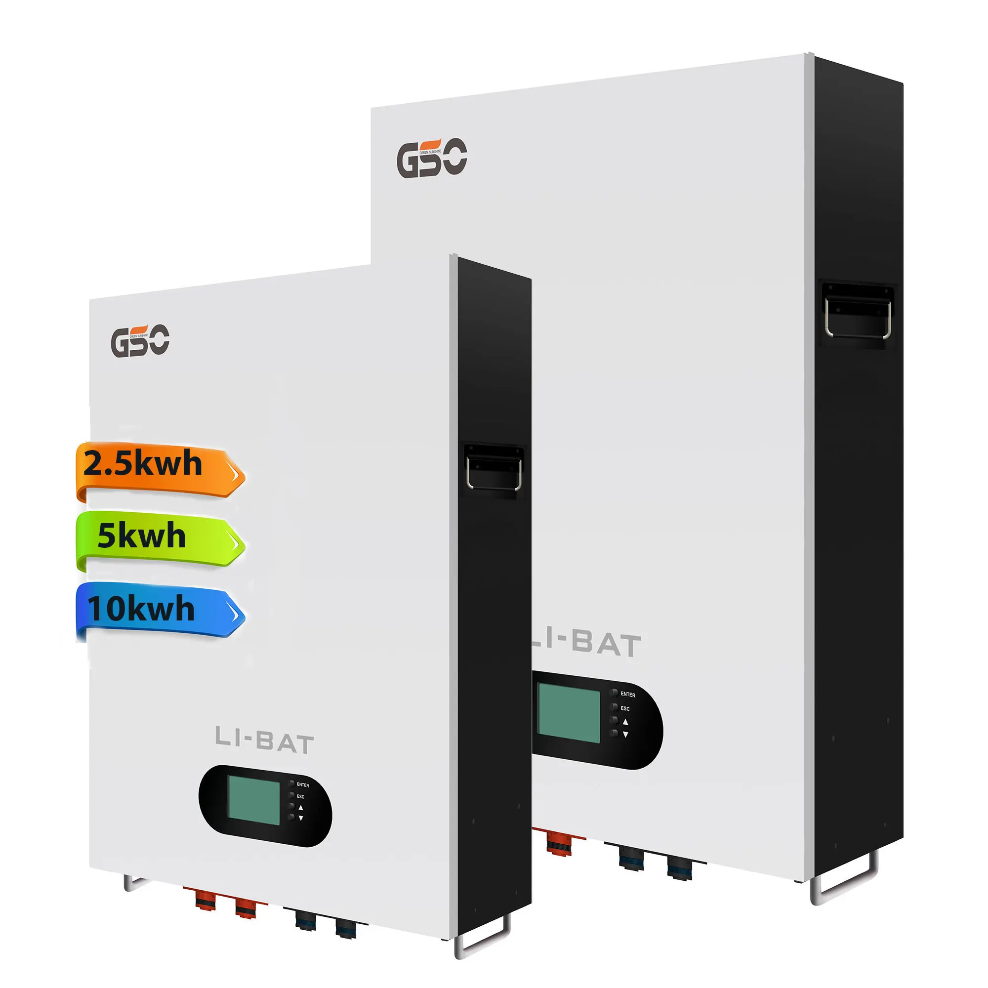 GSO 2.5kwh 5kwh 10kwh 리튬 이온 배터리 48v 50ah 100ah 200ah lifepo4 태양 에너지 저장 배터리