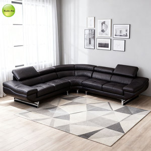 Sofá de Cuero de Diseño en Forma de L de Lujo para Villa, Sofá Seccional con Respaldo Ajustable para Sala de Estar de Apartamento Grande - Product Image 2