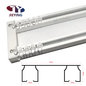 Jieying Ceiling Double Curtain Rail Double Recessed Curtain Rail Suspended Ceiling Double Curtain Track