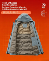 Veste à capuche rigide avec doublure en coton intégrée, coupe-vent, imperméable, respirante, fermeture éclair, chaude, pour la randonnée et le camping
