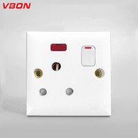 VBQN 32A UK Standard 86 plaques interrupteurs muraux de contrôle de lumière de prise électrique et prise avec néon pour un usage domestique