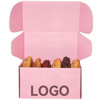 Boîte d'Expédition Rose Personnalisée Qualité Alimentaire pour Biscuits, Gâteaux, Tartes, en Carton Blanc, Pliage Facile, Recyclable, Vente au Détail, Prix Usine